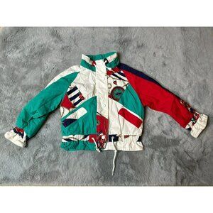 VTG 1990s Current Seen Boys 5-6 Snap Color Block Retro Ski Jacket